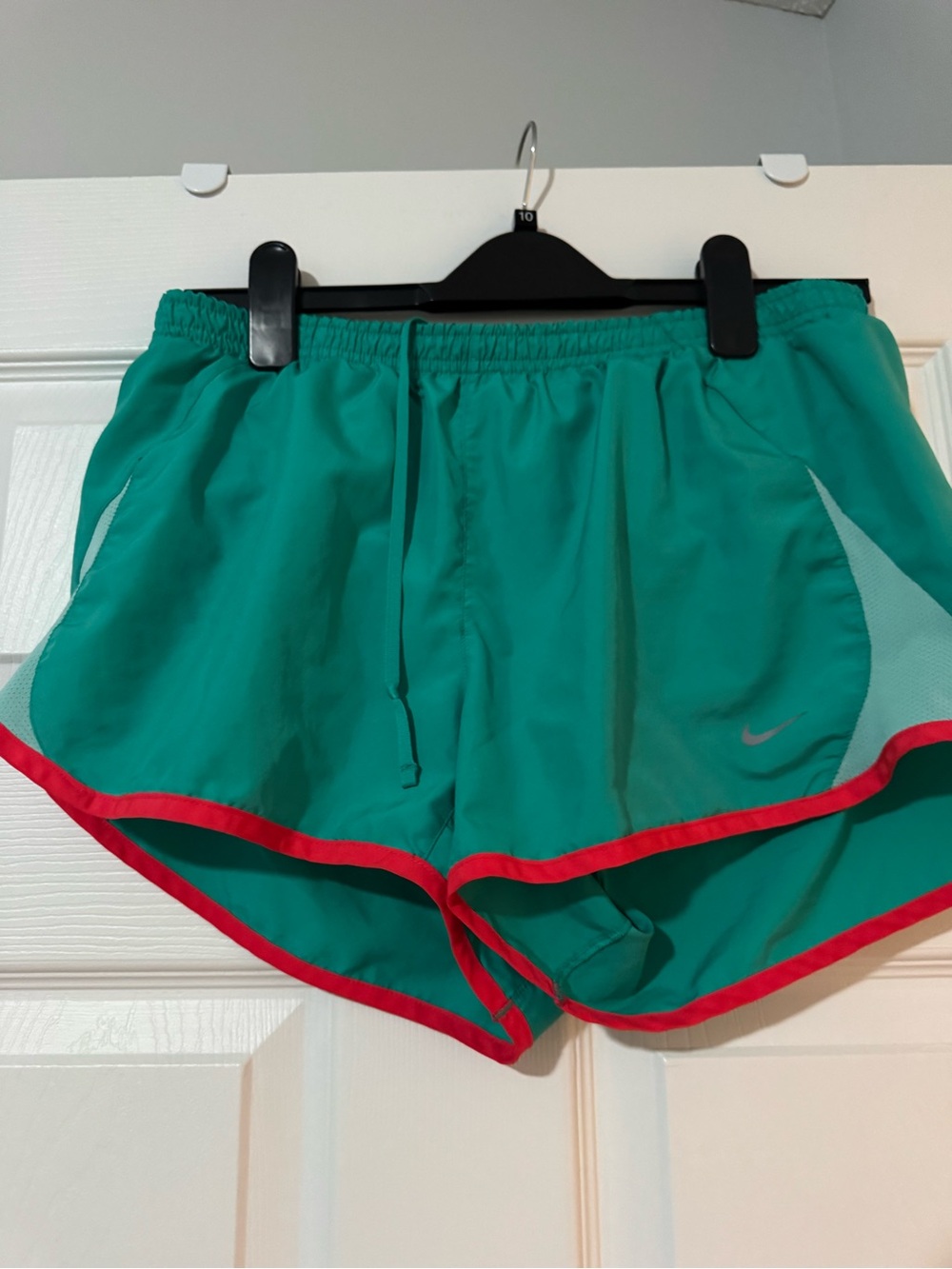 Nike Teal Women’s Athletic Running Shorts with Pink Trim